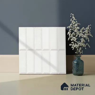 Faux Subway Wall Tile TL 06362 C Graceful White 1 ft x 1 ft Ceramic Matte Finish Tile - 9 mm | Suitable For Kitchen, Bathroom Walls and Backsplashes | Please Expect a Slight Variation of Pattern