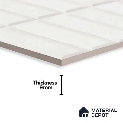 Faux Subway Wall Tile TL 06362 C Graceful White 1 ft x 1 ft Ceramic Matte Finish Tile - 9 mm | Suitable For Kitchen, Bathroom Walls and Backsplashes | Please Expect a Slight Variation of Pattern