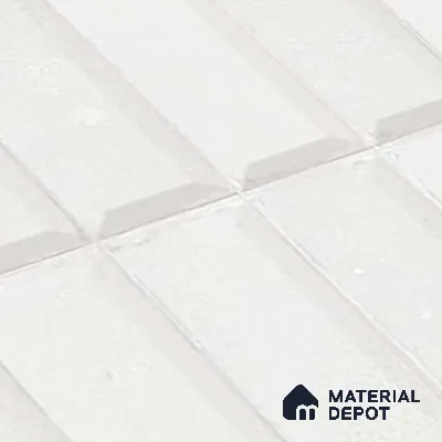 Faux Subway Wall Tile TL 06362 C Graceful White 1 ft x 1 ft Ceramic Matte Finish Tile - 9 mm | Suitable For Kitchen, Bathroom Walls and Backsplashes | Please Expect a Slight Variation of Pattern