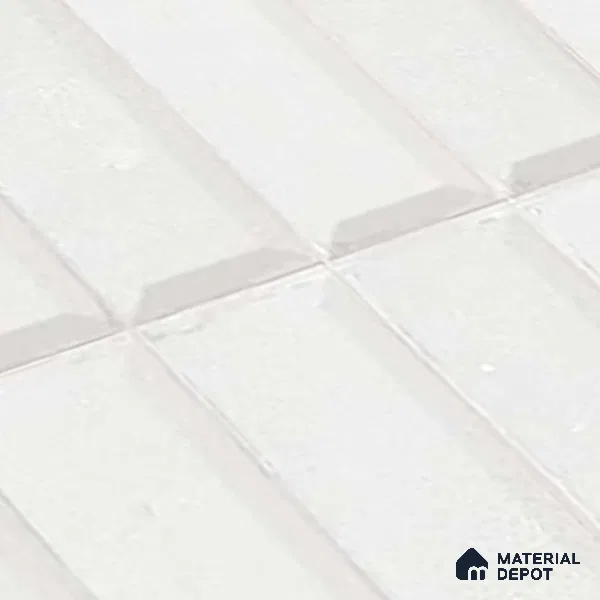 Faux Subway Wall Tile TL 06362 C Graceful White 1 ft x 1 ft Ceramic Matte Finish Tile - 9 mm | Suitable For Kitchen, Bathroom Walls and Backsplashes | Please Expect a Slight Variation of Pattern