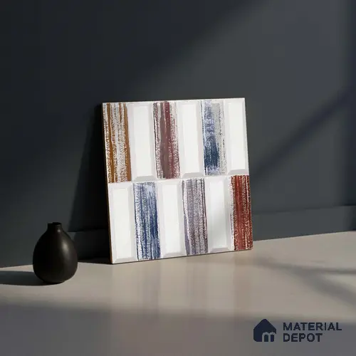 Faux Subway Wall Tile TL 06362 E Graceful White Decor 1 ft x 1 ft Ceramic Matte Finish Tile - 9 mm | Suitable For Kitchen, Bathroom Walls and Backsplashes | Please Expect a Slight Variation of Pattern