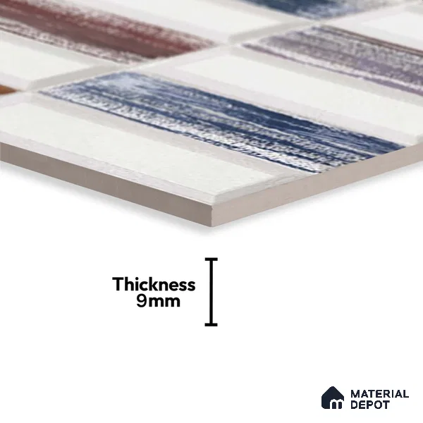 Faux Subway Wall Tile TL 06362 E Graceful White Decor 1 ft x 1 ft Ceramic Matte Finish Tile - 9 mm | Suitable For Kitchen, Bathroom Walls and Backsplashes | Please Expect a Slight Variation of Pattern
