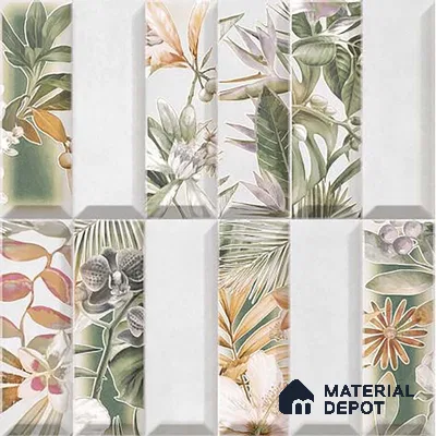 Faux Subway Wall Tile TL 06362 G Modern Aque Decor 1 ft x 1 ft Ceramic Matte Finish Tile - 9 mm | Suitable For Kitchen, Bathroom Walls and Backsplashes | Please Expect a Slight Variation of Pattern