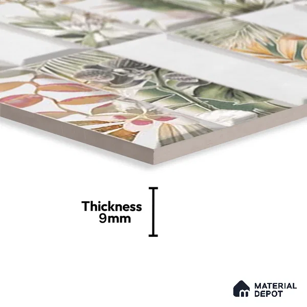 Faux Subway Wall Tile TL 06362 G Modern Aque Decor 1 ft x 1 ft Ceramic Matte Finish Tile - 9 mm | Suitable For Kitchen, Bathroom Walls and Backsplashes | Please Expect a Slight Variation of Pattern