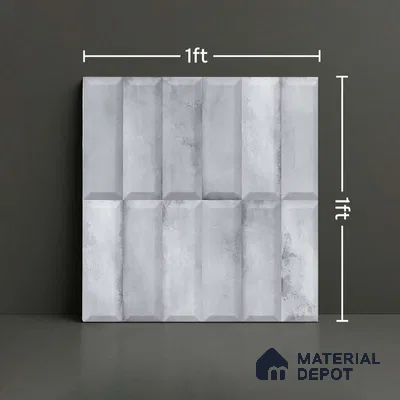 Faux Subway Wall Tile TL 06362 Polished Gris 1 ft x 1 ft Ceramic Matte Finish Tile - 9 mm | Suitable For Kitchen, Bathroom Walls and Backsplashes | Please Expect a Slight Variation of Pattern