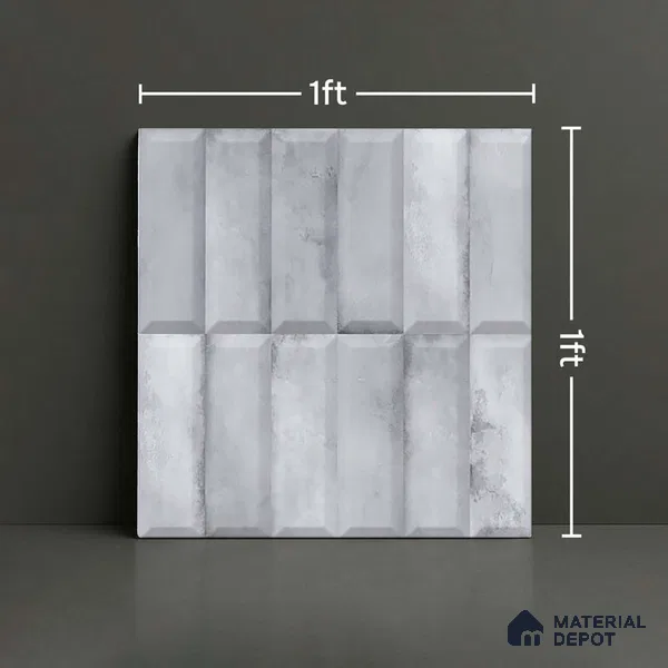 Faux Subway Wall Tile TL 06362 Polished Gris 1 ft x 1 ft Ceramic Matte Finish Tile - 9 mm | Suitable For Kitchen, Bathroom Walls and Backsplashes | Please Expect a Slight Variation of Pattern