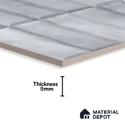 Faux Subway Wall Tile TL 06362 Polished Gris 1 ft x 1 ft Ceramic Matte Finish Tile - 9 mm | Suitable For Kitchen, Bathroom Walls and Backsplashes | Please Expect a Slight Variation of Pattern