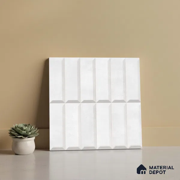 Faux Subway Wall Tile TL 06362 J Radiant Crezo 1 ft x 1 ft Ceramic Matte Finish Tile - 9 mm | Suitable For Kitchen, Bathroom Walls and Backsplashes | Please Expect a Slight Variation of Pattern