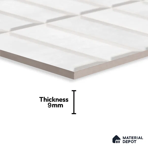 Faux Subway Wall Tile TL 06362 J Radiant Crezo 1 ft x 1 ft Ceramic Matte Finish Tile - 9 mm | Suitable For Kitchen, Bathroom Walls and Backsplashes | Please Expect a Slight Variation of Pattern