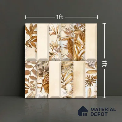 Faux Subway Wall Tile TL 06362 K Brown Hue Decor 1 ft x 1 ft Ceramic Matte Finish Tile - 9 mm | Suitable For Kitchen, Bathroom Walls and Backsplashes | Please Expect a Slight Variation of Pattern