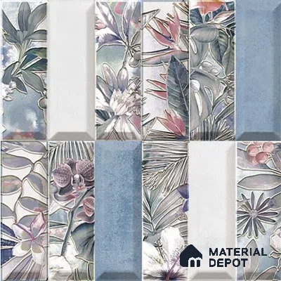 Faux Subway Wall Tile TL 06362 L Radiant Crezo Decor 1 ft x 1 ft Ceramic Matte Finish Tile - 9 mm | Suitable For Kitchen, Bathroom Walls and Backsplashes | Please Expect a Slight Variation of Pattern