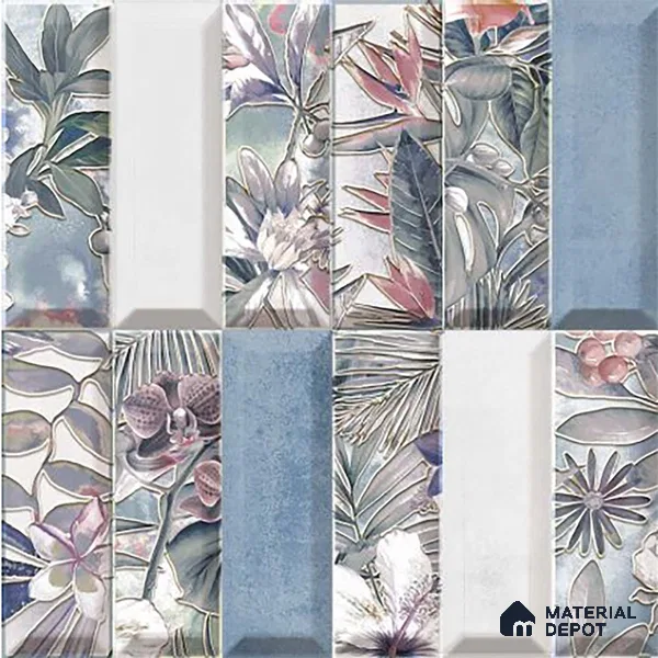 Faux Subway Wall Tile TL 06362 L Radiant Crezo Decor 1 ft x 1 ft Ceramic Matte Finish Tile - 9 mm | Suitable For Kitchen, Bathroom Walls and Backsplashes | Please Expect a Slight Variation of Pattern