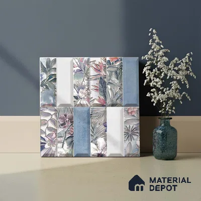 Faux Subway Wall Tile TL 06362 L Radiant Crezo Decor 1 ft x 1 ft Ceramic Matte Finish Tile - 9 mm | Suitable For Kitchen, Bathroom Walls and Backsplashes | Please Expect a Slight Variation of Pattern