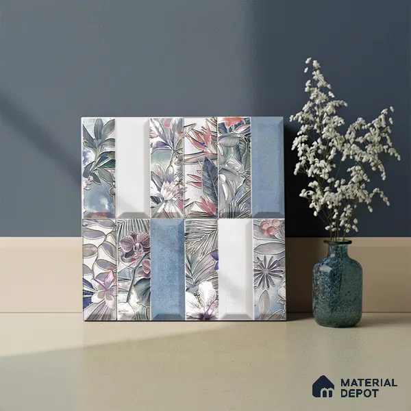 Faux Subway Wall Tile TL 06362 L Radiant Crezo Decor 1 ft x 1 ft Ceramic Matte Finish Tile - 9 mm | Suitable For Kitchen, Bathroom Walls and Backsplashes | Please Expect a Slight Variation of Pattern