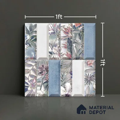 Faux Subway Wall Tile TL 06362 L Radiant Crezo Decor 1 ft x 1 ft Ceramic Matte Finish Tile - 9 mm | Suitable For Kitchen, Bathroom Walls and Backsplashes | Please Expect a Slight Variation of Pattern