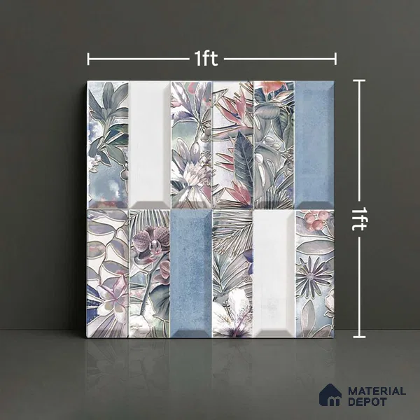 Faux Subway Wall Tile TL 06362 L Radiant Crezo Decor 1 ft x 1 ft Ceramic Matte Finish Tile - 9 mm | Suitable For Kitchen, Bathroom Walls and Backsplashes | Please Expect a Slight Variation of Pattern