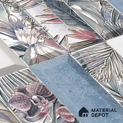 Faux Subway Wall Tile TL 06362 L Radiant Crezo Decor 1 ft x 1 ft Ceramic Matte Finish Tile - 9 mm | Suitable For Kitchen, Bathroom Walls and Backsplashes | Please Expect a Slight Variation of Pattern