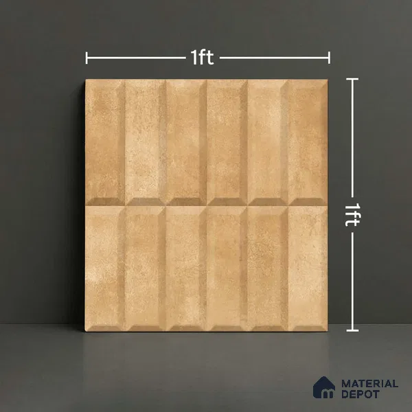 Faux Subway Wall Tile TL 06362 M Brown Charm 1 ft x 1 ft Ceramic Matte Finish Tile - 9 mm | Suitable For Kitchen, Bathroom Walls and Backsplashes | Please Expect a Slight Variation of Pattern