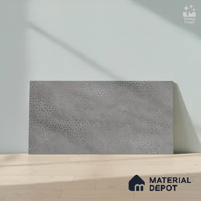Patterned Wall Tile TL 06515 B  SR GL 8080 Dark 24 inch x 12 inch Ceramic Glossy Finish - 8 mm | Suitable for Accent / Feature Walls, Bathroom, Kitchen Wall & Backsplashes | Please Expect a Slight Variation of Pattern