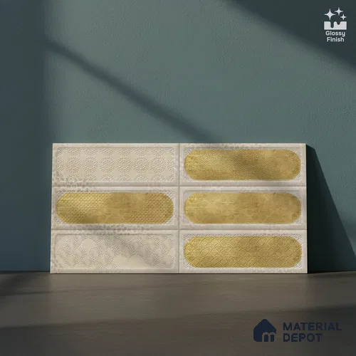 Faux Subway Wall Tile TL 06515 C  SR GL 8084 Highlighter 24 inch x 12 inch Ceramic Glossy Finish - 8 mm | Suitable for Accent / Feature Walls, Bathroom, Kitchen Wall & Backsplashes | Please Expect a Slight Variation of Pattern