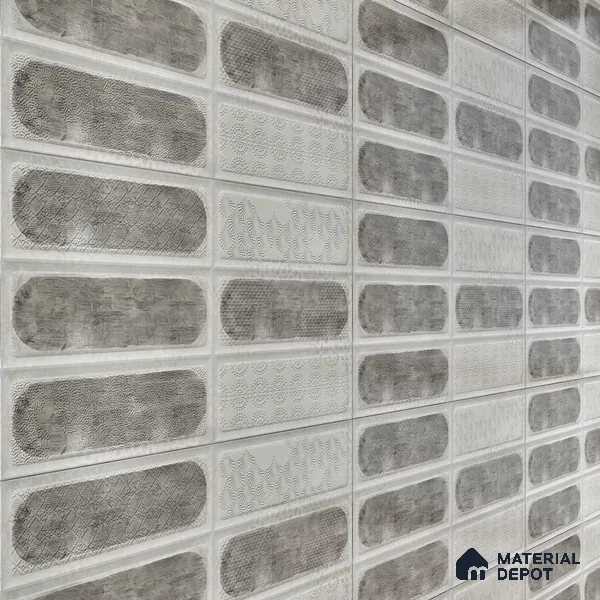 Faux Subway Wall Tile TL 06515 E  SR GL 8086 Highlighter 24 inch x 12 inch Ceramic Glossy Finish - 8 mm | Suitable for Accent / Feature Walls, Bathroom, Kitchen Wall & Backsplashes | Please Expect a Slight Variation of Pattern (Sample)