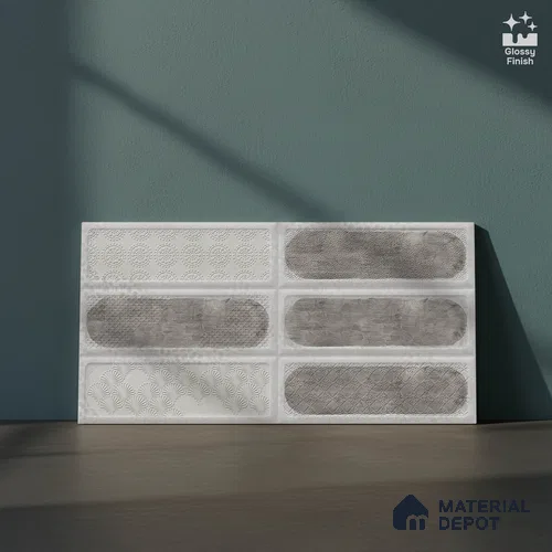 Faux Subway Wall Tile TL 06515 E  SR GL 8086 Highlighter 24 inch x 12 inch Ceramic Glossy Finish - 8 mm | Suitable for Accent / Feature Walls, Bathroom, Kitchen Wall & Backsplashes | Please Expect a Slight Variation of Pattern