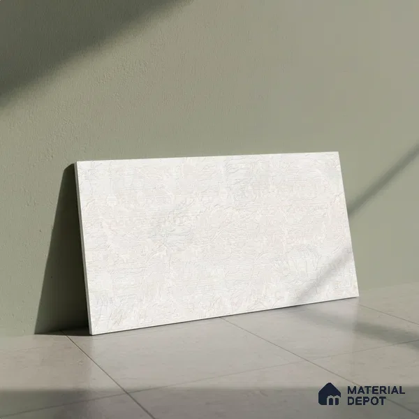 Floral Wall Tile TL 06504 B 24 inch x 12 inch Ceramic Sugar Finish - 8 mm | Suitable for Accent / Feature Walls & Bathroom Wall | Please Expect a Slight Variation of Pattern