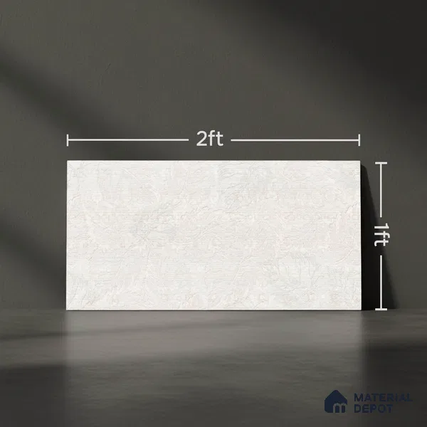 Floral Wall Tile TL 06504 B 24 inch x 12 inch Ceramic Sugar Finish - 8 mm | Suitable for Accent / Feature Walls & Bathroom Wall | Please Expect a Slight Variation of Pattern