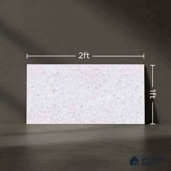 Terrazzo Wall Tile TL 06528 B G Artac LT 2 ft x 1 ft Ceramic Matte Finish - 8 mm | Suitable for Living Room, Kitchen & Bathroom