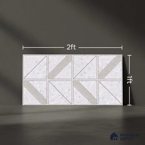 Patterned Wall Tile TL 06528 G Artac Decor 2 ft x 1 ft Ceramic Matte Finish - 8 mm | Suitable for Living Room, Kitchen & Bathroom
