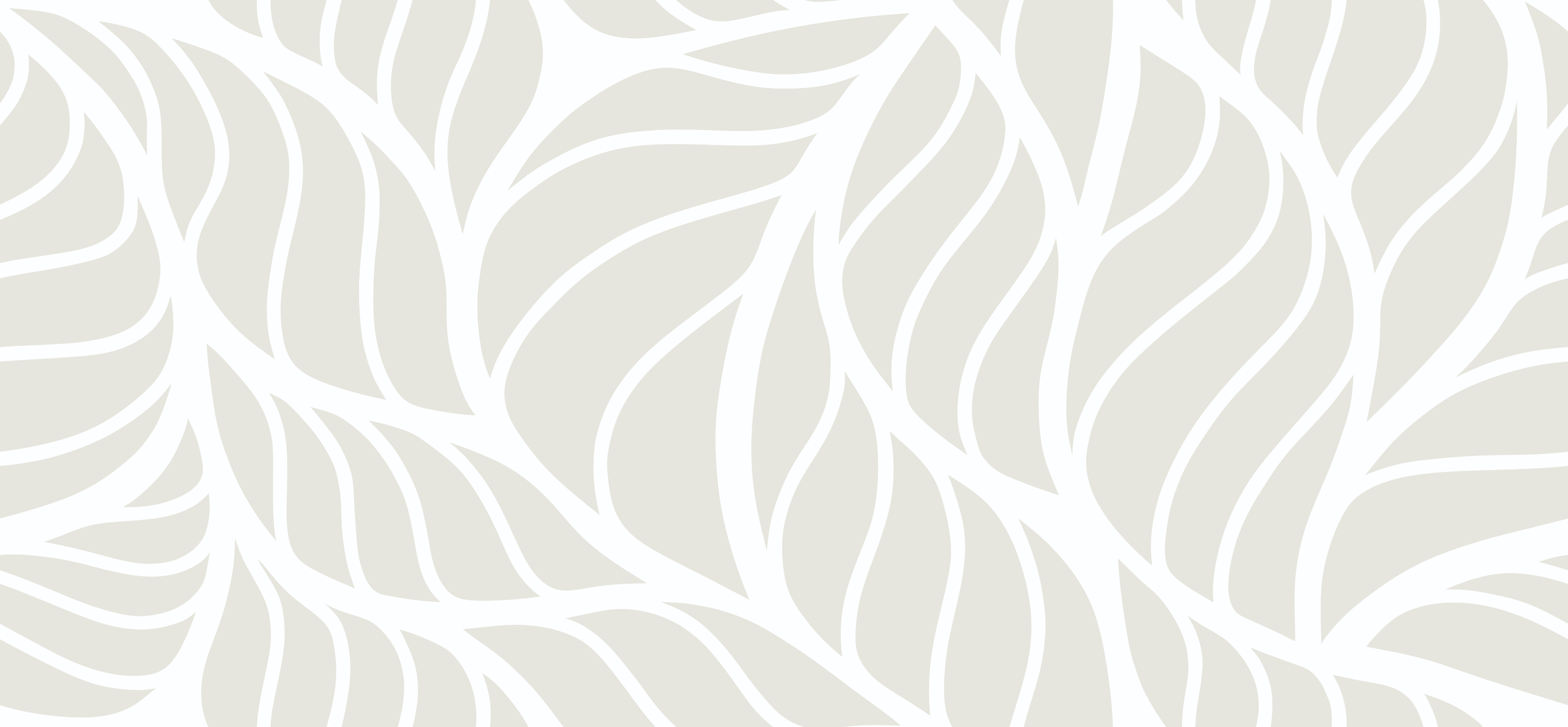 Ivory Beige Abstract Botanical Leaves Leafy Hues Wall Art Wallpaper | Material Depot