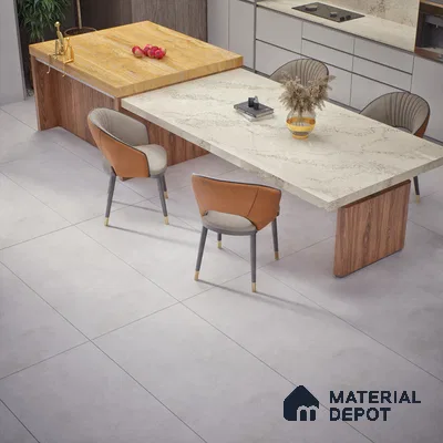 Cement Look Wall & Floor Tile TL 06643 B Castella Pearl 4 ft x 2 ft Vitrified Matte Finish - 9 mm | (Random 7) | Suitable for Living Room, Bedroom, Bathroom, Kitchen, Office, Elevation & Dining (Sample)