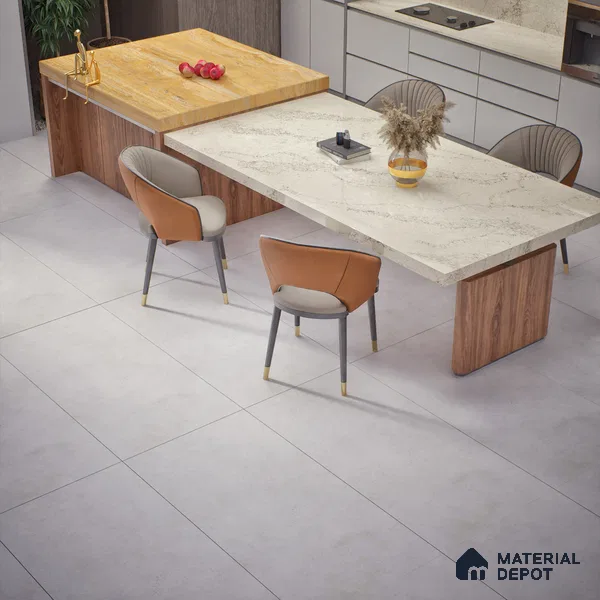 Cement Look Wall & Floor Tile TL 06643 B Castella Pearl 4 ft x 2 ft Vitrified Matte Finish - 9 mm | (Random 7) | Suitable for Living Room, Bedroom, Bathroom, Kitchen, Office, Elevation & Dining (Sample)
