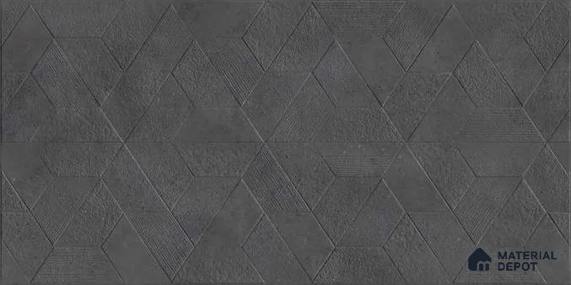 Highlighter Wall Tile TL 06643 C Castella Graphite Hexa 4 ft x 2 ft Vitrified Matte Finish - 9 mm | (Random 7) | Suitable for Living Room, Bedroom, Bathroom, Kitchen, Office, Elevation & Dining (Sample)