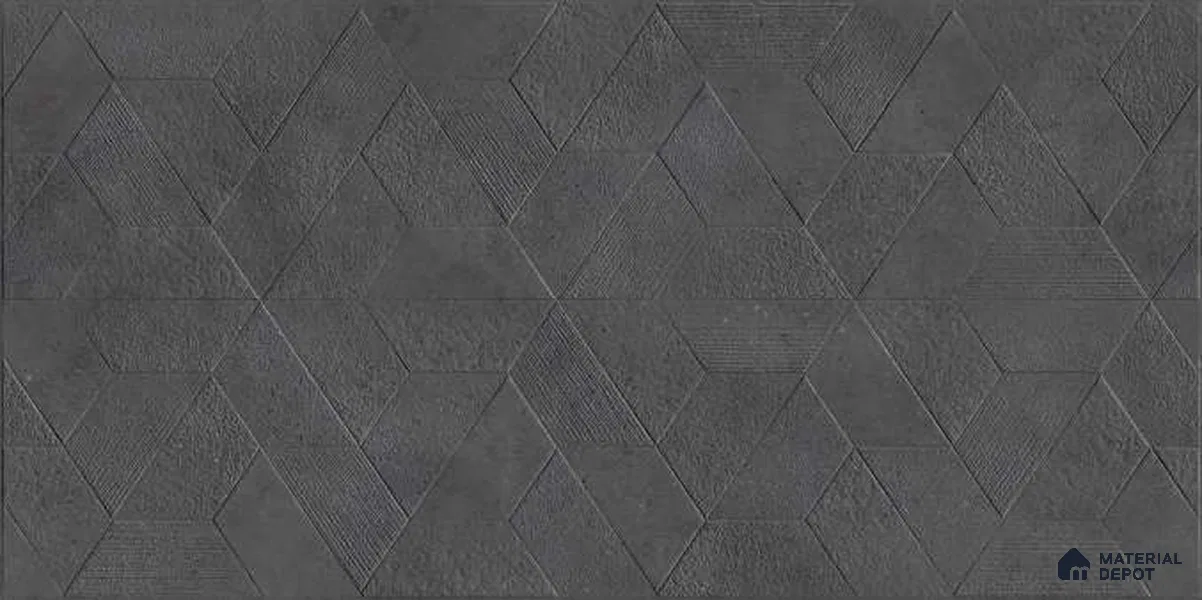 Highlighter Wall Tile TL 06643 C Castella Graphite Hexa 4 ft x 2 ft Vitrified Matte Finish - 9 mm | (Random 7) | Suitable for Living Room, Bedroom, Bathroom, Kitchen, Office, Elevation & Dining (Sample)