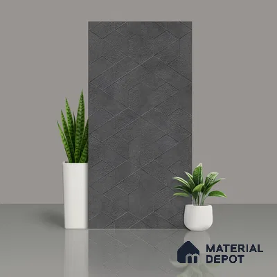 Highlighter Wall Tile TL 06643 C Castella Graphite Hexa 4 ft x 2 ft Vitrified Matte Finish - 9 mm | (Random 7) | Suitable for Living Room, Bedroom, Bathroom, Kitchen, Office, Elevation & Dining (Sample)
