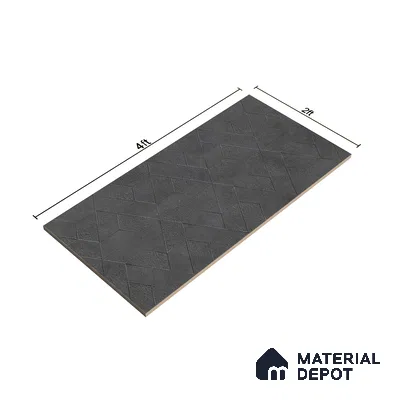 Highlighter Wall Tile TL 06643 C Castella Graphite Hexa 4 ft x 2 ft Vitrified Matte Finish - 9 mm | (Random 7) | Suitable for Living Room, Bedroom, Bathroom, Kitchen, Office, Elevation & Dining (Sample)
