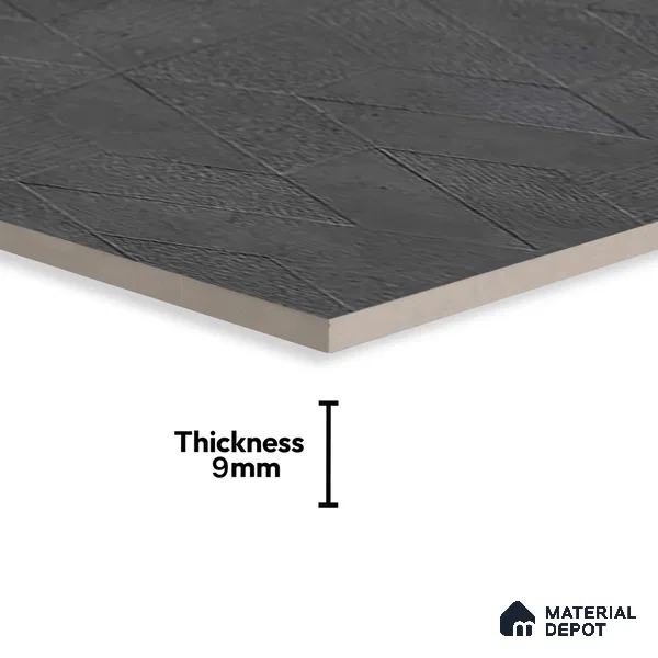 Highlighter Wall Tile TL 06643 C Castella Graphite Hexa 4 ft x 2 ft Vitrified Matte Finish - 9 mm | (Random 7) | Suitable for Living Room, Bedroom, Bathroom, Kitchen, Office, Elevation & Dining (Sample)