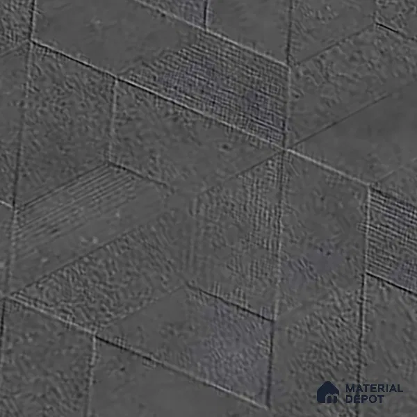 Highlighter Wall Tile TL 06643 C Castella Graphite Hexa 4 ft x 2 ft Vitrified Matte Finish - 9 mm | (Random 7) | Suitable for Living Room, Bedroom, Bathroom, Kitchen, Office, Elevation & Dining (Sample)