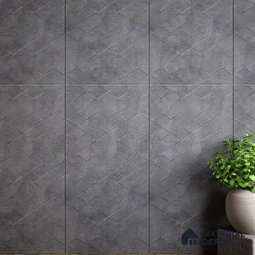 Highlighter Wall Tile TL 06643 C Castella Graphite Hexa 4 ft x 2 ft Vitrified Matte Finish - 9 mm | (Random 7) | Suitable for Living Room, Bedroom, Bathroom, Kitchen, Office, Elevation & Dining
