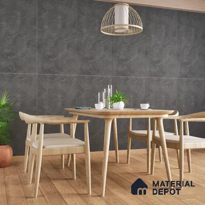 Highlighter Wall Tile TL 06643 C Castella Graphite Hexa 4 ft x 2 ft Vitrified Matte Finish - 9 mm | (Random 7) | Suitable for Living Room, Bedroom, Bathroom, Kitchen, Office, Elevation & Dining (Sample)