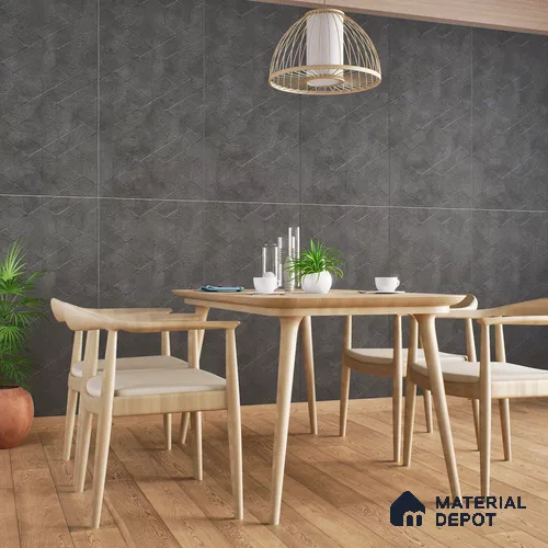Highlighter Wall Tile TL 06643 C Castella Graphite Hexa 4 ft x 2 ft Vitrified Matte Finish - 9 mm | (Random 7) | Suitable For Bathroom, Accent/Feature Wall, Dining Area