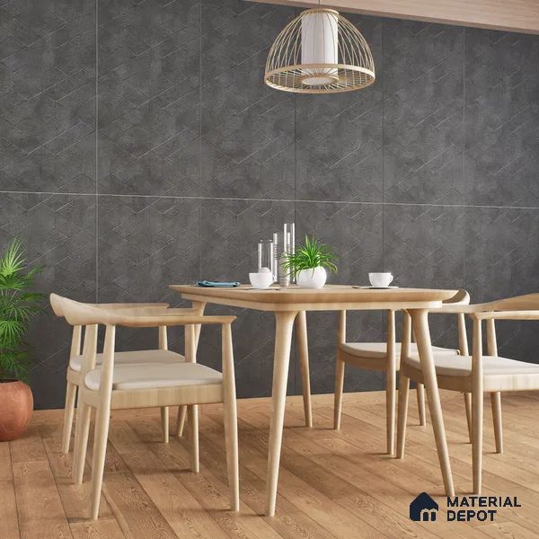 Highlighter Wall Tile TL 06643 C Castella Graphite Hexa 4 ft x 2 ft Vitrified Matte Finish - 9 mm | (Random 7) | Suitable for Living Room, Bedroom, Bathroom, Kitchen, Office, Elevation & Dining (Sample)