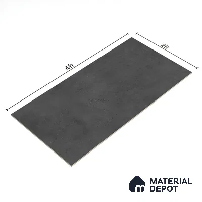 Cement Look Wall & Floor Tile TL 06643 D Castella Graphite 4 ft x 2 ft Vitrified Matte Finish - 9 mm | (Random 7) | Suitable for Living Room, Bedroom, Bathroom, Kitchen, Office, Elevation & Dining (Sample)