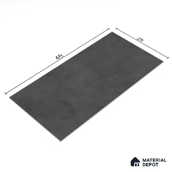 Cement Look Wall & Floor Tile TL 06643 D Castella Graphite 4 ft x 2 ft Vitrified Matte Finish - 9 mm | (Random 7) | Suitable for Living Room, Bedroom, Bathroom, Kitchen, Office, Elevation & Dining (Sample)