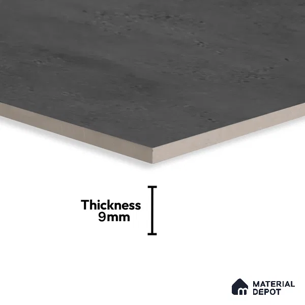 Cement Look Wall & Floor Tile TL 06643 D Castella Graphite 4 ft x 2 ft Vitrified Matte Finish - 9 mm | (Random 7) | Suitable for Living Room, Bedroom, Bathroom, Kitchen, Office, Elevation & Dining (Sample)