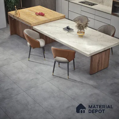 Cement Look Wall & Floor Tile TL 06643 D Castella Graphite 4 ft x 2 ft Vitrified Matte Finish - 9 mm | (Random 7) | Suitable for Living Room, Bedroom, Bathroom, Kitchen, Office, Elevation & Dining (Sample)