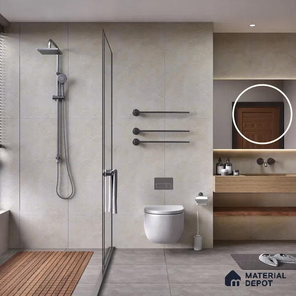 Highlighter Wall Tile TL 06643 Castella Pearl Hexa 4 ft x 2 ft Vitrified Matte Finish - 9 mm | (Random 7) | Suitable for Living Room, Bedroom, Bathroom, Kitchen, Office, Elevation & Dining (Sample)