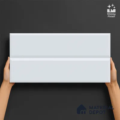 Plain Wall Tile TL 06472 Cloud White 2 ft x 1 ft Glossy Finish Ceramic Tile - 8 mm | Suitable For Kitchen & Bathroom