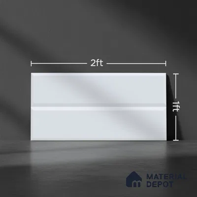 Plain Wall Tile TL 06472 Cloud White 2 ft x 1 ft Glossy Finish Ceramic Tile - 8 mm | Suitable For Kitchen & Bathroom